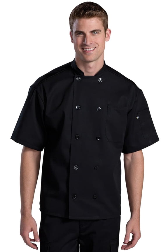 s 10 Button Short Sleeve Chef Coat With Mesh