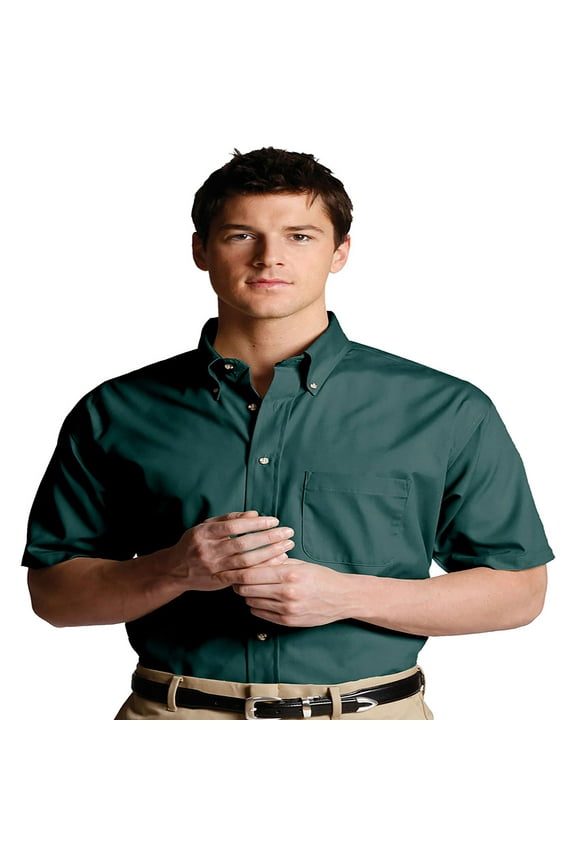 [1230] Men'S Easy Care Short Sleeve Poplin Shirt