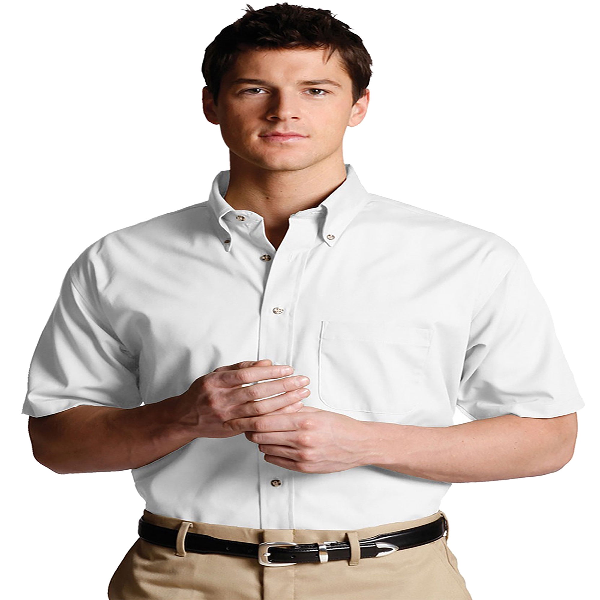 Edwards [1230] Men'S Easy Care Short Sleeve Poplin Shirt - Walmart.com