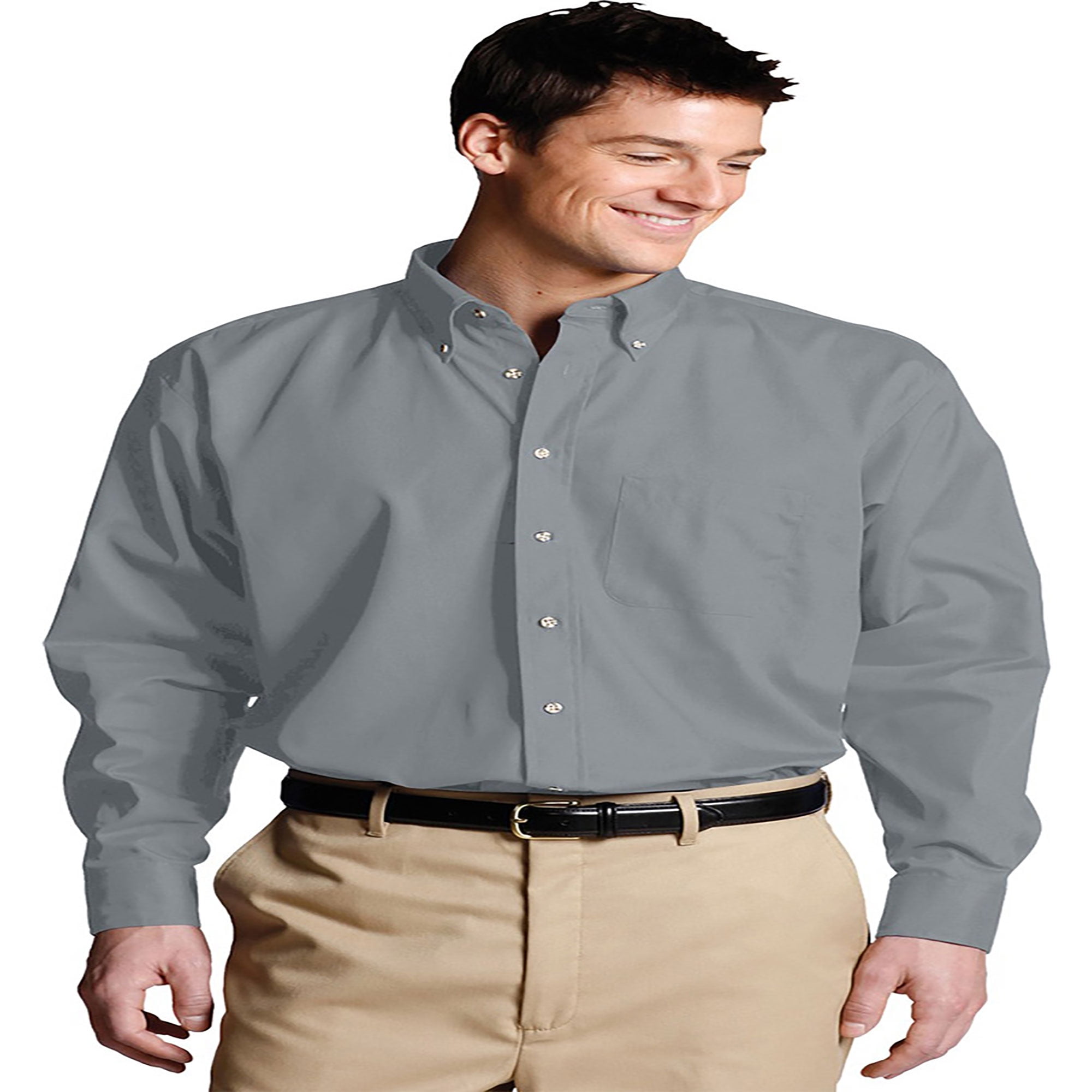 Edwards Garment Men's Easy Care Long Sleeve Work Shirt - 65% Polyester/35% Cotton, Wrinkle Resistant