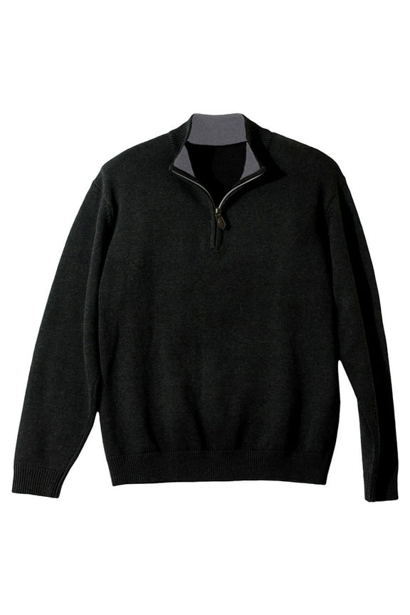 Garment Men's Quarter-Zip Cotton Blend Sweater, Style 712