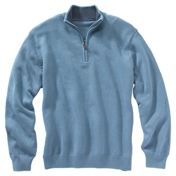 Edwards Garment Men's Quarter-Zip Cotton Blend Sweater, Style 712