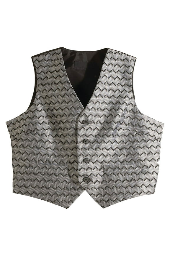 Garment Men's Swirl Brocade Pattern V Neck Vest, Style 4391