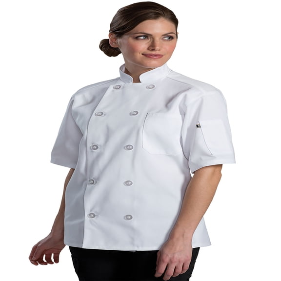 Edwards Garment Ten Button Thermometer Pocket Chef Coat, Style 3333