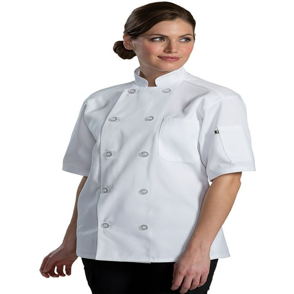 Edwards Garment Ten Button Thermometer Pocket Chef Coat, Style 3333