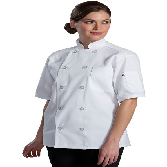 Edwards Garment Ten Button Thermometer Pocket Chef Coat, Style 3333