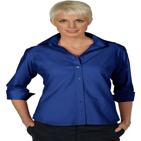 Edwards Garment Women's 3/4 Sleeve Poplin Blouse, Style 5040