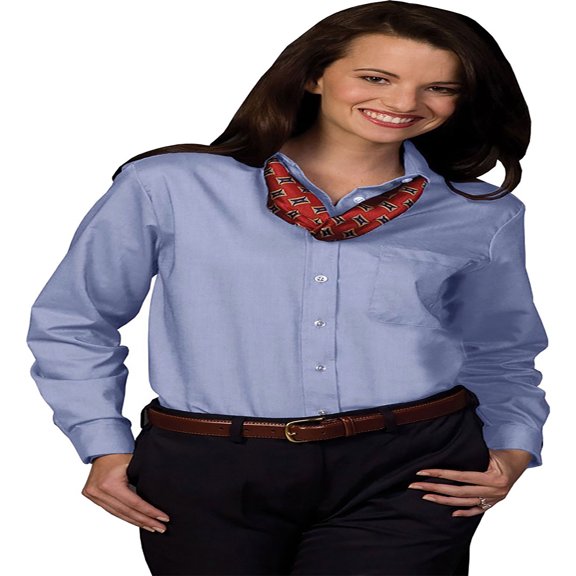 Edwards Garment Women's Easy Care Long Sleeve Oxford Shirt, Style 5077