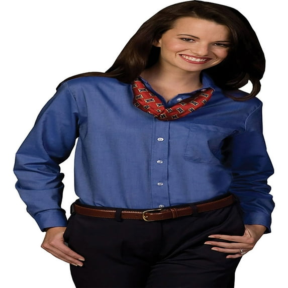 Edwards Garment Women's Easy Care Long Sleeve Oxford Shirt, Style 5077