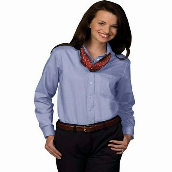 Women's Full Cut Long Sleeve Oxford Blouse 5077