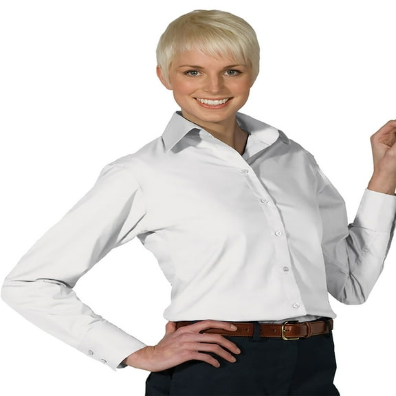 "Edwards Garment Women's Matching Buttons Long Sleeve Blouse, Style 5295"