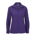 thumbnail image 1 of Edwards Women's Open Neck Poplin Long Sleeve Blouse, PURPLE, 3XL, 1 of 2