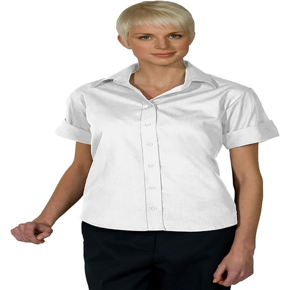 Edwards Garment Women's Short Sleeve Poplin Shirt, Style 5245