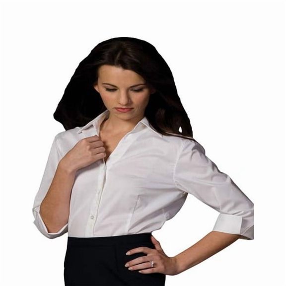 Women's V-Neck French Placket Stretch Blouse 5045