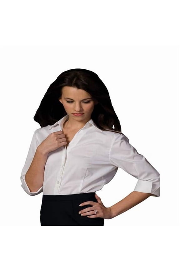 Women's V-Neck French Placket Stretch Blouse 5045