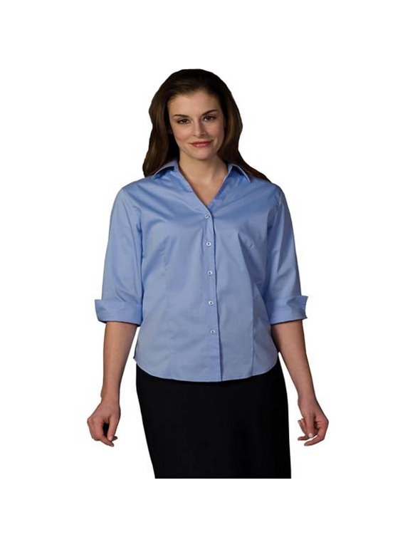 Women's V-Neck French Placket Stretch Blouse 5045