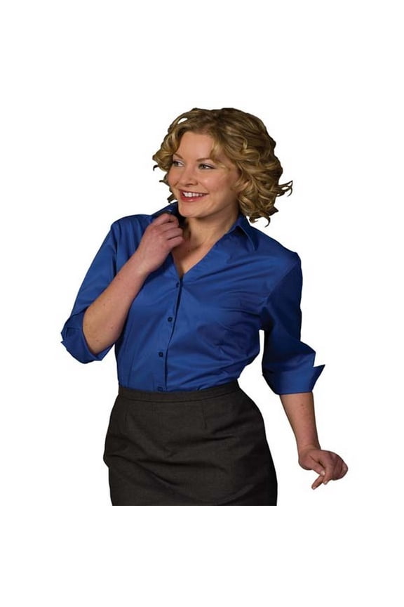 Women's V-Neck French Placket Stretch Blouse 5045