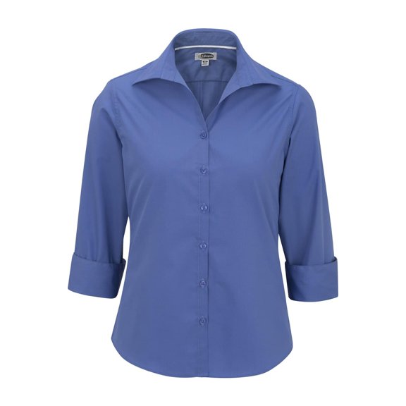 Edwards Ladies' Lightweight Open Neck Poplin Blouse - 3/4 Sleeve