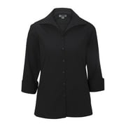 Edwards Ladies' Lightweight Open Neck Poplin Blouse - 3/4 Sleeve