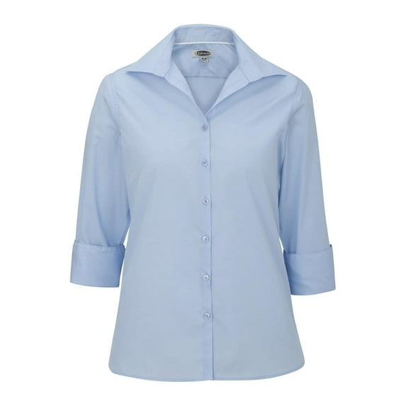 Women's Open Neck 3/4 Sleeve Poplin Shirt 5040