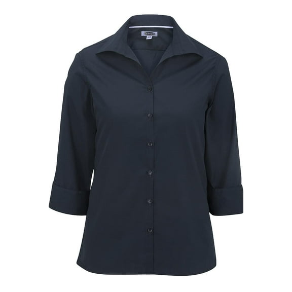 Edwards Ladies' Lightweight Open Neck Poplin Blouse - 3/4 Sleeve