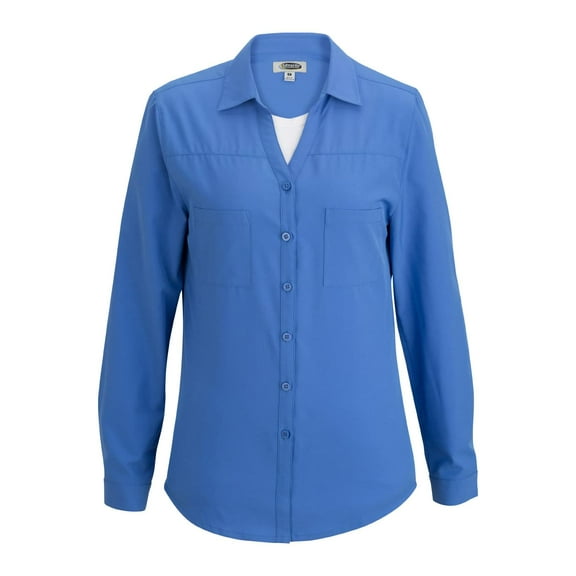 Edwards Ladies Open Neck Long Sleeve Blouse