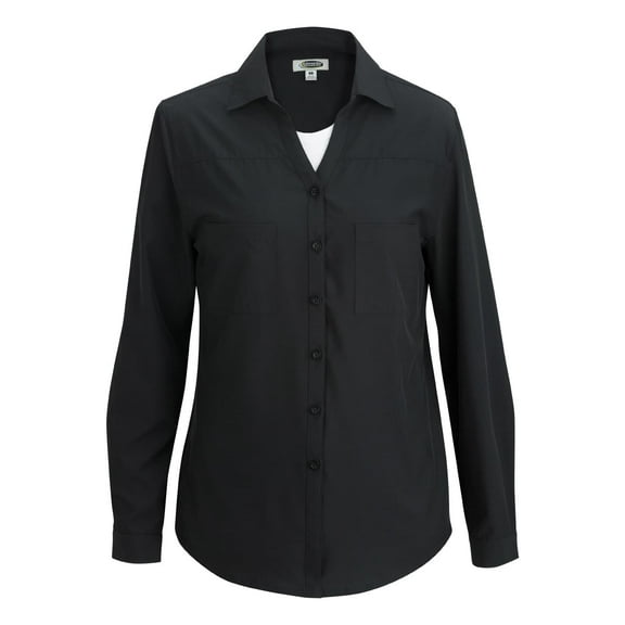 Edwards Ladies Open Neck Long Sleeve Blouse