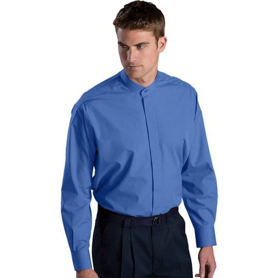 Edwards Men's Banded Collar Shirt, 1396, French Blue, X-Large