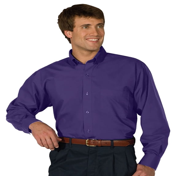"Edwards Men's Big And Tall Easy Care Poplin Long Sleeve Shirt, Style 1295"