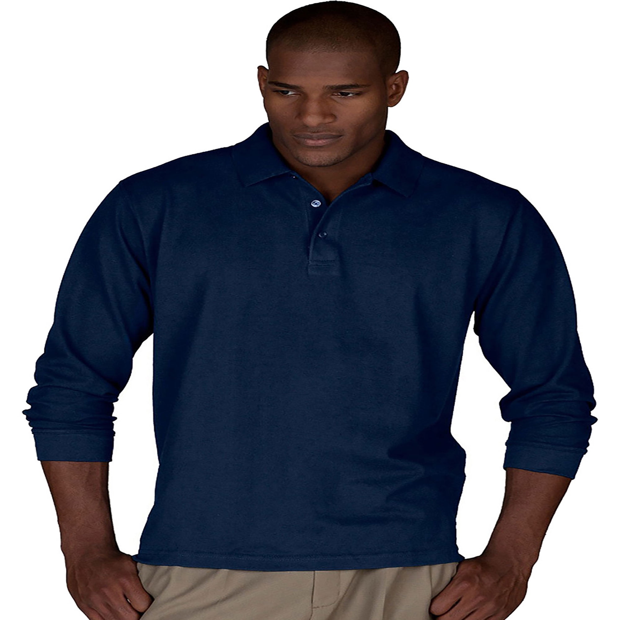 Mens big and tall long sleeve polo on sale shirts