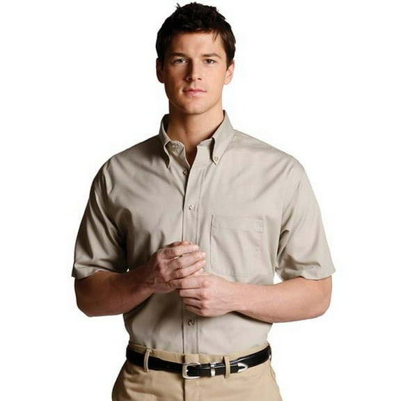 1230 Men's Easy Care Button Down Short Sleeve Poplin Shirt