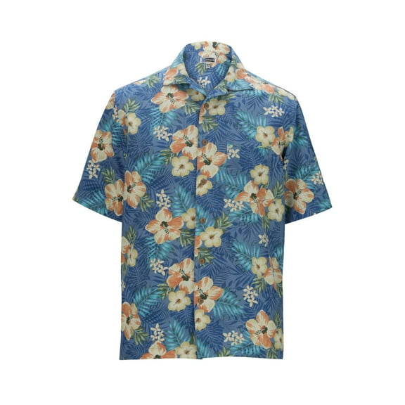 Edwards Men's Hibiscus Multi-Color Camp Shirt - 1035