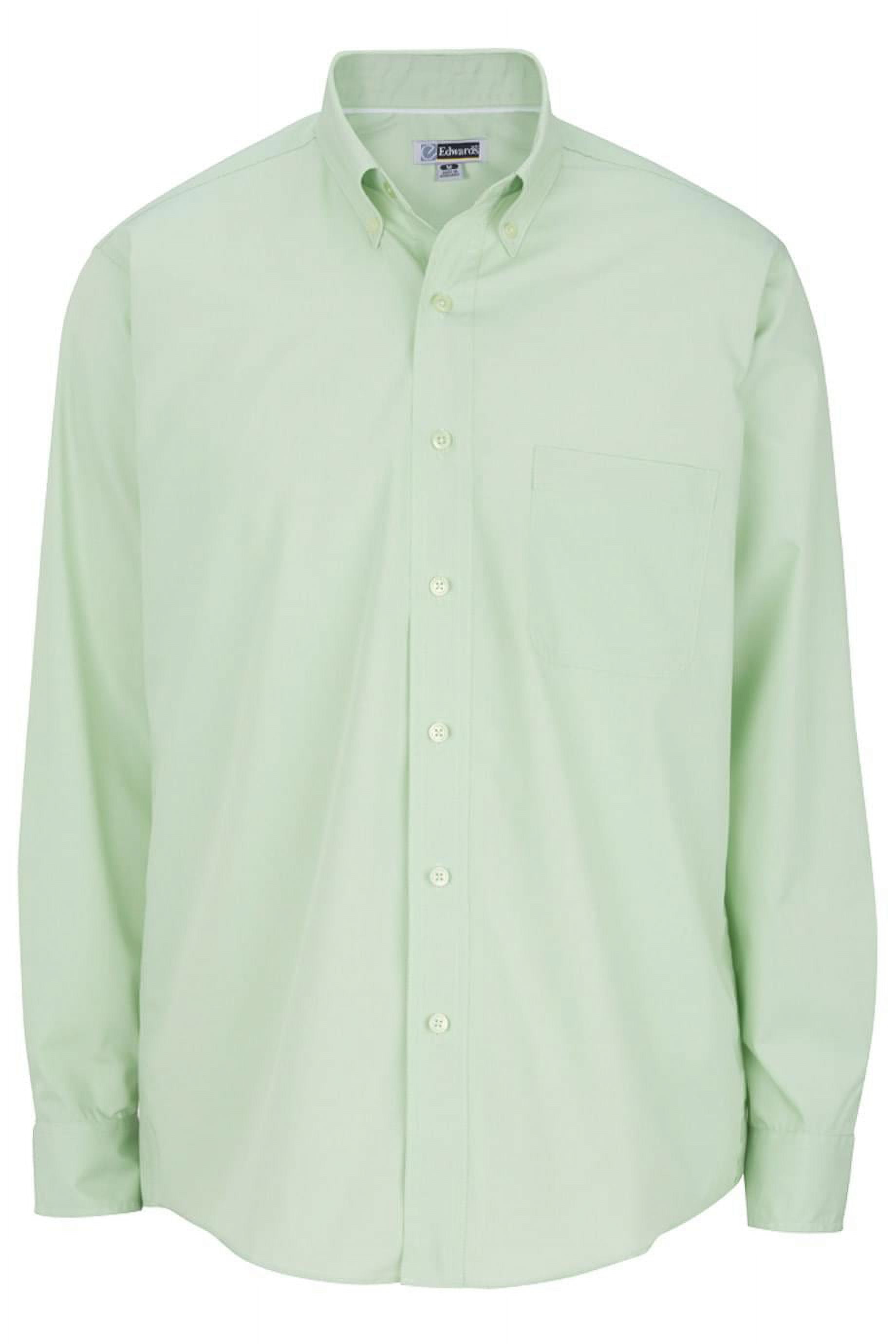 Edwards Garment Men's Big & Tall Poplin Long Sleeve Shirt - 65% Polyester/35% Cotton, Button-Down Collar, Chest Pocket - View #9