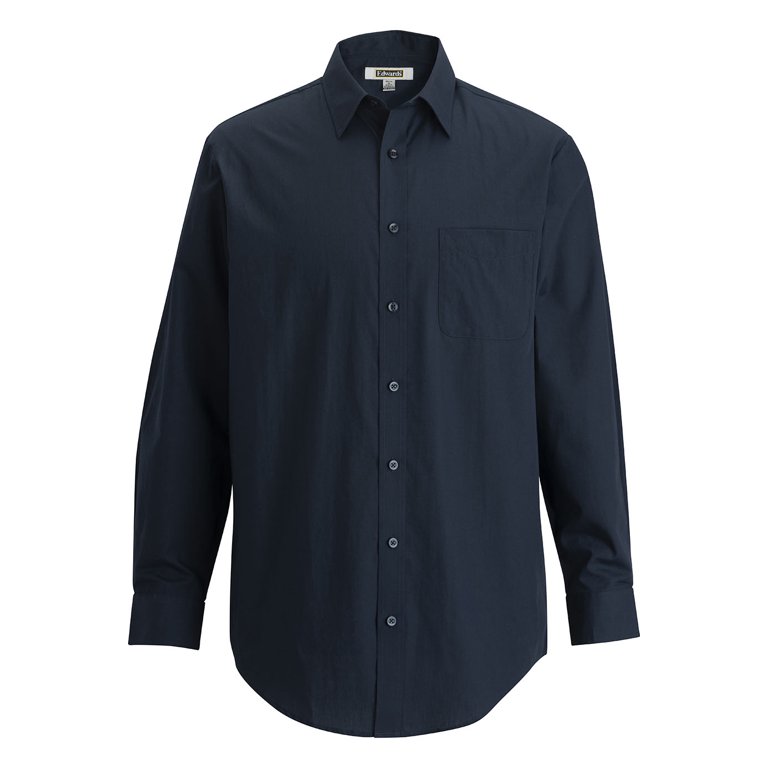 Edwards Mens Essential Broadcloth Shirt Long Sleeve - Walmart.com