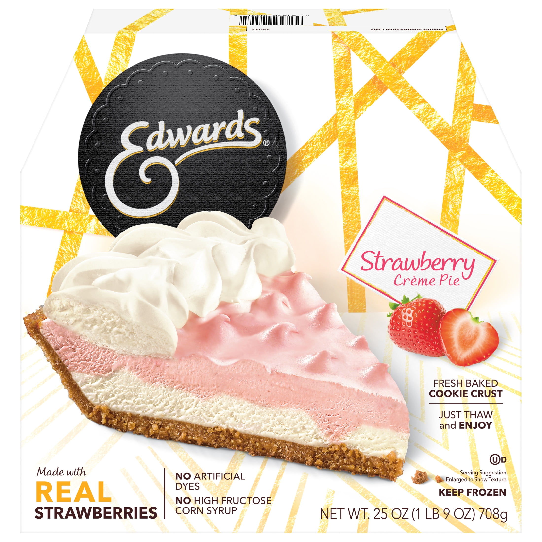 Edwards Premium Desserts Frozen Strawberry Crème Pie, 25.01 oz
