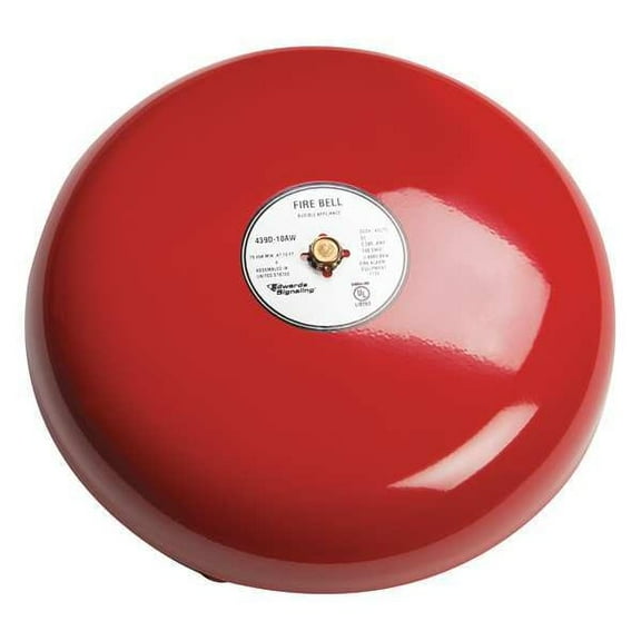 Edwards Signaling Fire Bell,Red,10 In. 438D-10N5-R