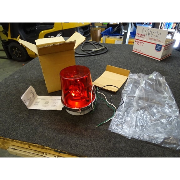 Edwards Signaling 52R-N5-40WH Rotating Halogen Beacon, 120V AC, Red, 40W, 265 Lumens CA2