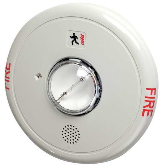 Edwards Signaling Horn Strobe, Marked Fire,Ceiling EGCF-HDVMH
