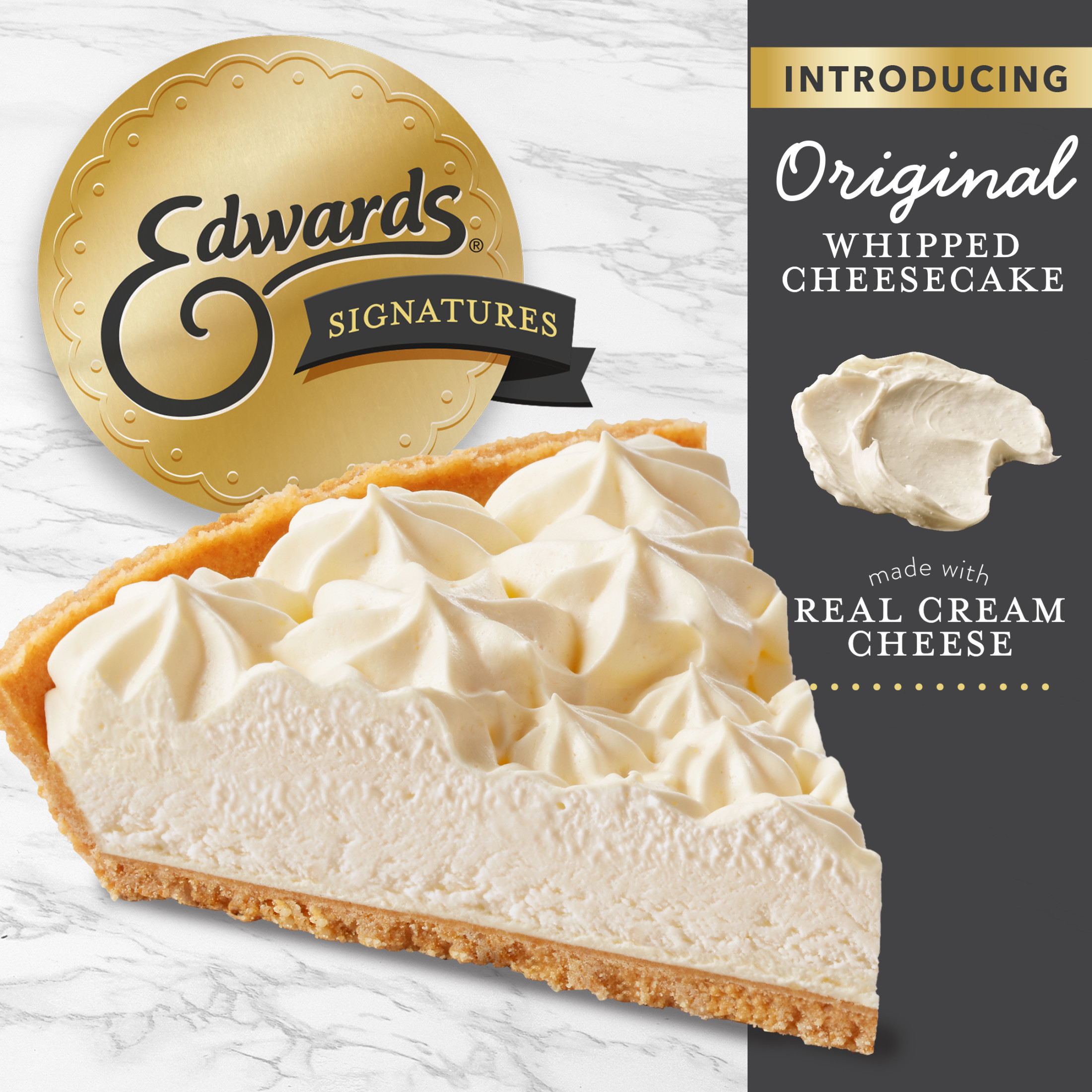 Edwards Signature Cheese Cake Desserts Original Whipped Cheesecake, 24.0 oz - image 1 of 12