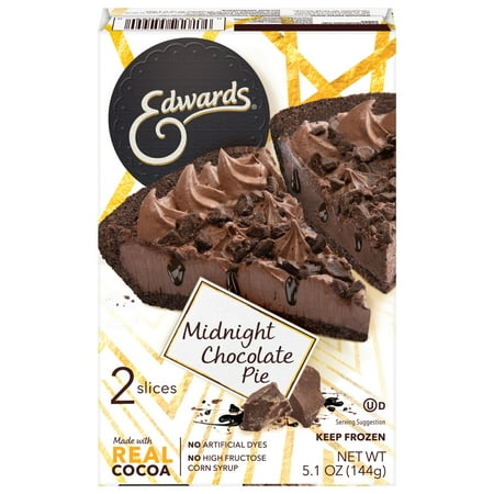 Edwards Frozen Midnight Chocolate Dessert Pie Slices, 5.1 oz 2 Pack