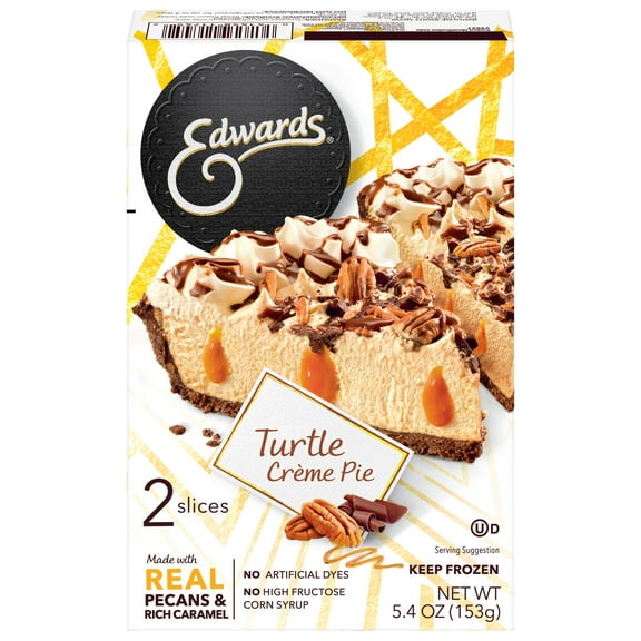 Edwards Singles Desserts Frozen Turtle Pie Slices, 5.41 oz 2 Pack