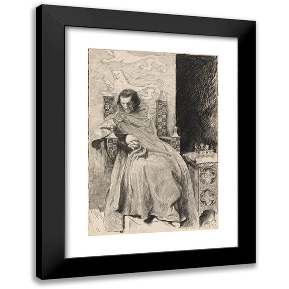 Edwin Austin Abbey 11x14 Black Modern Framed Museum Art Print Titled - Sketch for King John, from King John