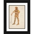 thumbnail image 1 of Edwin Austin Abbey 11x14 Black Ornate Wood Framed Double Matted Museum Art Print Titled: Gardener, Costume Sketch for Henry Irving's 1898 Planned Production of Richard Ii, 1 of 5