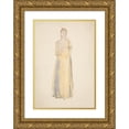 thumbnail image 1 of Edwin Austin Abbey 11x14 Gold Ornate Wood Frame and Double Matted Museum Art Print Titled - Sketch of a Woman (Dressed in Yellow), 1 of 4