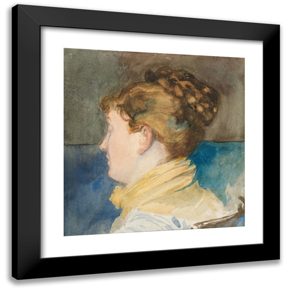 Edwin Austin Abbey 12x12 Black Modern Framed Museum Art Print Titled - Portrait of Mrs. Abbey