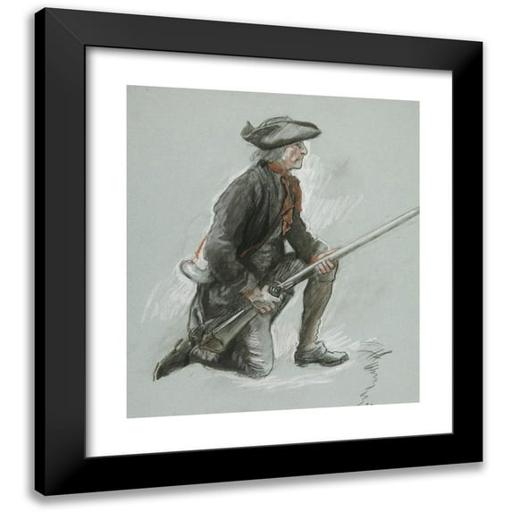 Edwin Austin Abbey 12x14 Black Modern Framed Museum Art Print Titled - Study for a Figure in ‘Valley Forge’ Mural at the State Capitol Building in Harrisburg, Pennsylvania