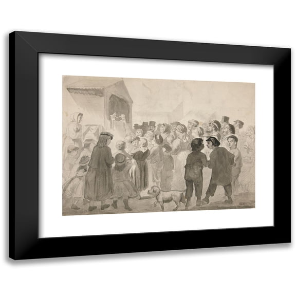 Edwin Austin Abbey 14x11 Black Modern Framed Museum Art Print Titled - Crowd Scene