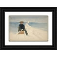 thumbnail image 1 of Edwin Austin Abbey 14x11 Black Ornate Wood Framed Double Matted Museum Art Print Titled: Unfinished Drawing of Two Men Sailing (1987), 1 of 5