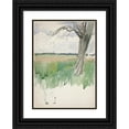 thumbnail image 1 of Edwin Austin Abbey 14x18 Black Ornate Wood Framed Double Matted Museum Art Print Titled - Study of a Field and Tree, 1 of 5