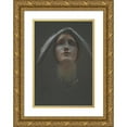 thumbnail image 1 of Edwin Austin Abbey 14x18 Gold Ornate Wood Frame and Double Matted Museum Art Print Titled - Study for Figure of Religion Rondel in the Rotunda of the State Capitol Building in Harrisburg, Pe, 1 of 4